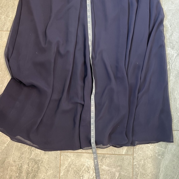 Calvin Klein Navy Blue One Pearlescent Strap Gathered Front Gown Size 6 - Picture 7 of 10